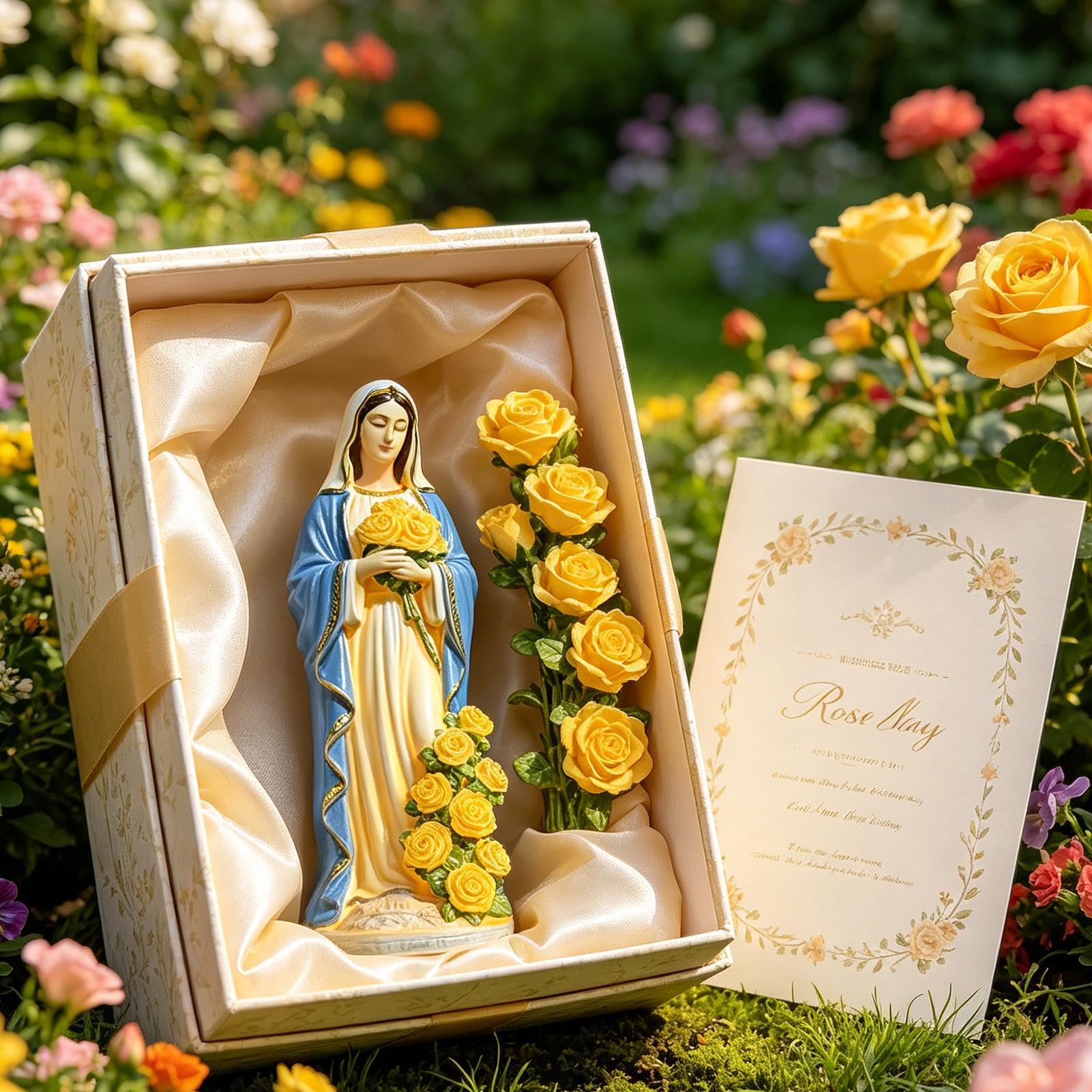 Crafting Resin - Maagd Maria zonnebeeld tuindecoratie zonne-hars beeldje