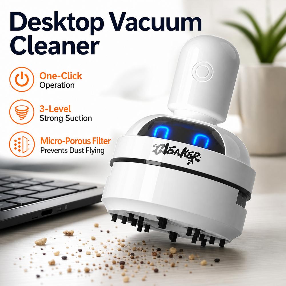 Vacuum Chamber Small - Stille desktop mini-stofzuiger, 3 snelheden instelbare