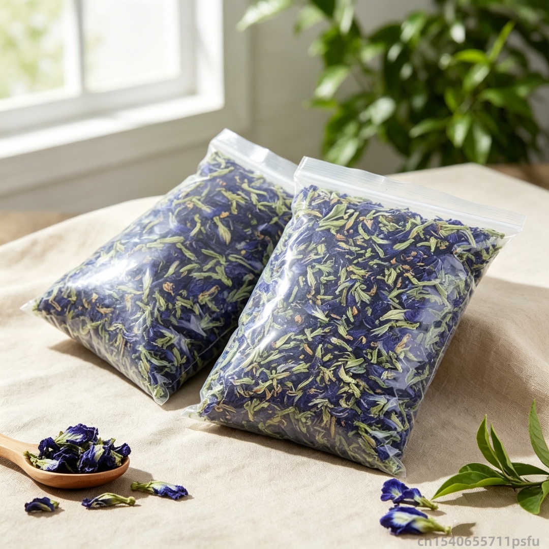 Dried Flower Bulk - Natuurlijke Vlinderorchidee Gedroogde Bloem Blauwe Vlindererwtenbloem