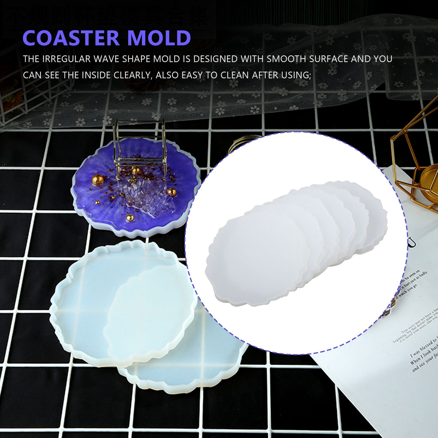 A58Z 6-delige hars-onderzetter - Geode Mold Silicone recensie en prijs